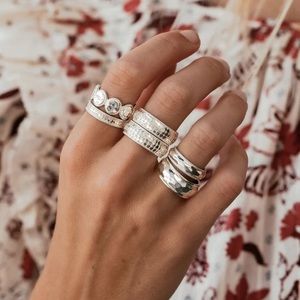 Anna Beck Hammered Silver Cigar Band Ring